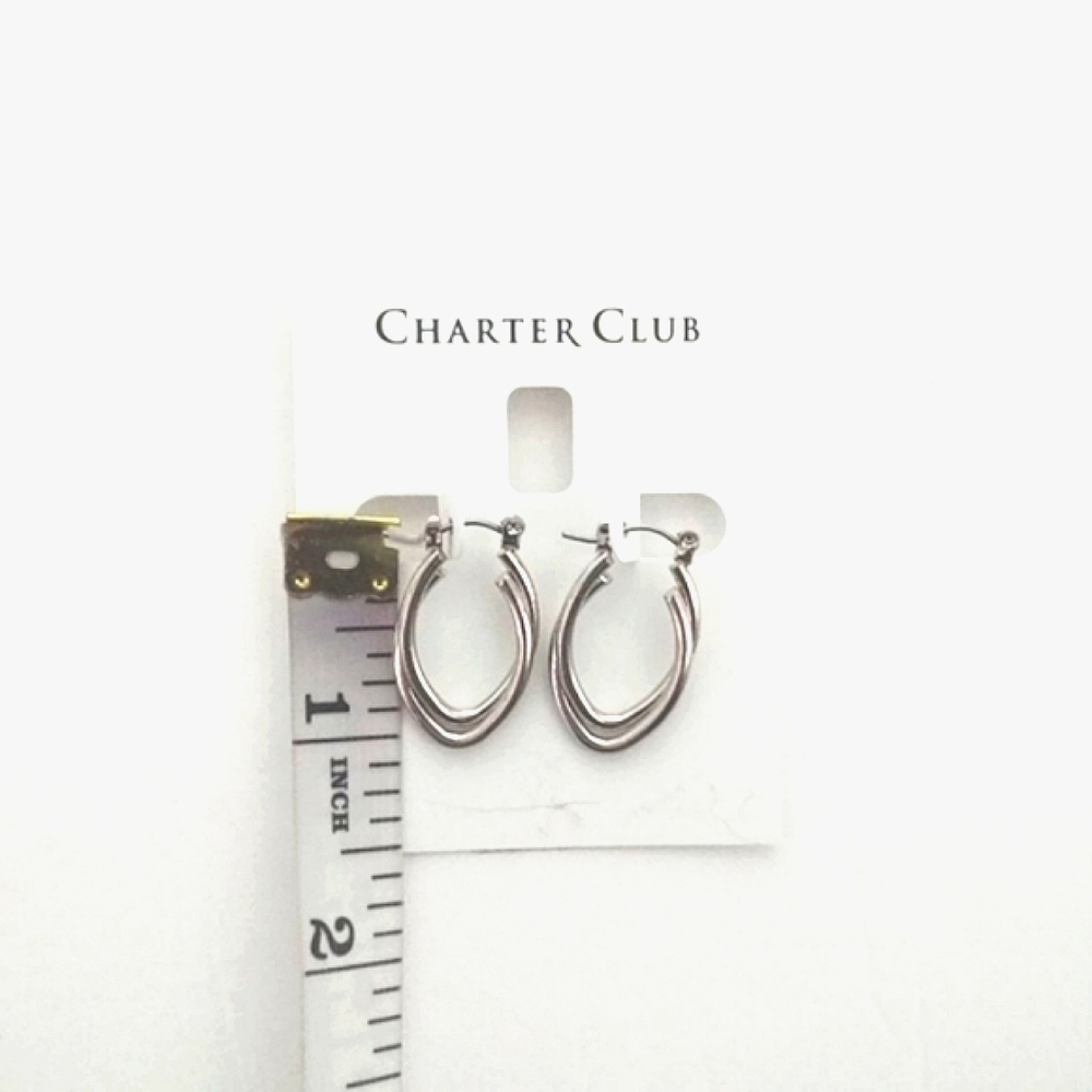 Charter Club Oval Hoop Earrings - Picture 2 of 3